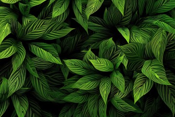 Abstract green floral leaves detail texture wallpapper