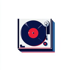 Obraz premium DJ turntable, Record player, Mixing deck, flat color icon, pixel perfect icon’ becomes ‘Icon set including DJ turntable, record player, and mixing deck in flat color and pixel perfect style