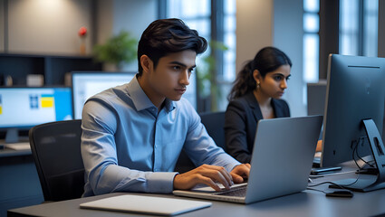 business people working together in office