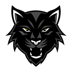 Fototapeta premium Wildcat Portrait: A striking illustration showcases a fierce wildcat, its intense gaze and sharp features embodying strength and power. The animal's visage, rendered in bold lines and shadow.