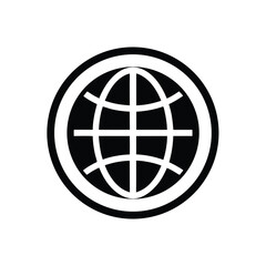 Modern Earth Globe Vector Emblem