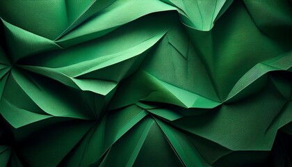 Obraz premium crumpled green paper texture in dim lighting neural network ai generated