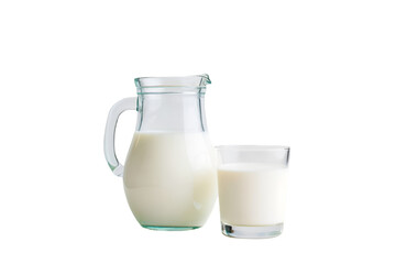 glass of milk on transparent background