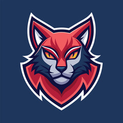 Stylized wolf logo design featuring a fierce expression and vibrant colors, ideal for branding or team identity in sports or gaming contexts