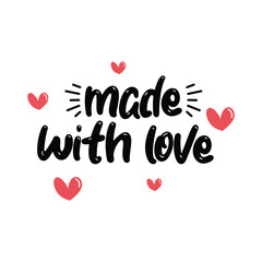 Made With Love Lettering Vector Design.