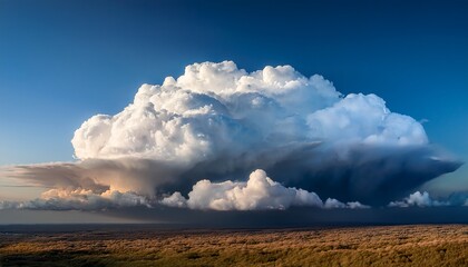 large cloud formation dominates sky with majestic presence and atmospheric beauty