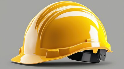 Fototapeta premium Isolated Yellow Construction Helmet Depicting Safety and Protection Gear