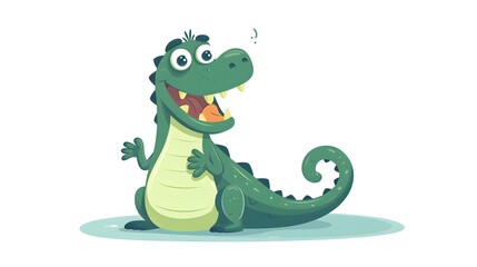Fototapeta premium Professional Vector Illustration of Crocodile with Speech Bubble for Communication Designs