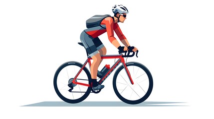 Obraz premium Professional vector illustration of a cyclist riding a bike - ideal for sport design projects