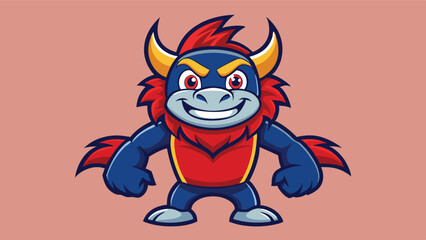 Fierce cartoon wolf character in a red sports jersey showing determination and strength in a bold logo design