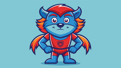 Fierce cartoon wolf character in a red sports jersey showing determination and strength in a bold logo design