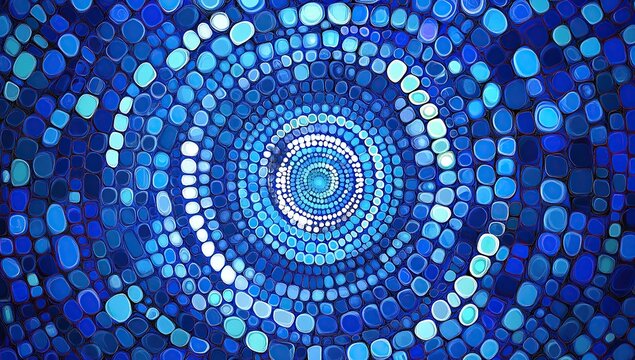 eep Blue Tie-Dye Fabric Design with Intricate Swirls and Radial Patterns for Textiles, Crafts,