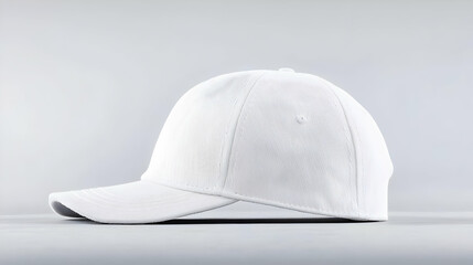 Fototapeta premium Stylish White Baseball Cap With Perforated Design