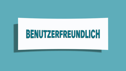 Benutzerfreundlich (User friendly) - A card isolated on light green background.