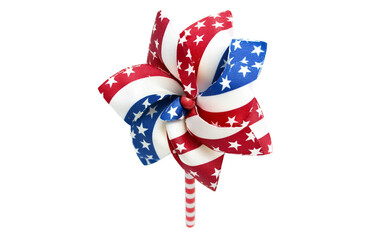 Colorful pinwheel toy featuring a flag design for a fun and festive patriotic vibe isolated on white background PNG