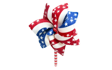 Colorful pinwheel toy featuring a flag design for a fun and festive patriotic vibe isolated on white background PNG
