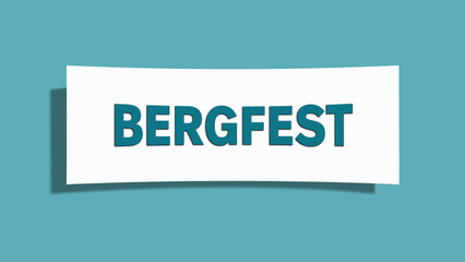 Bergfest (Mountain festival) - A card isolated on light green background.