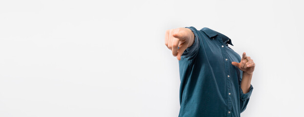 In this unique collage, headless figure engage in various activities against a blank background....