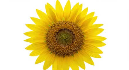 Obraz premium Close-up of a Sunflower Head Against White Background