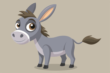Illustration of Cute Donkey animal on white.