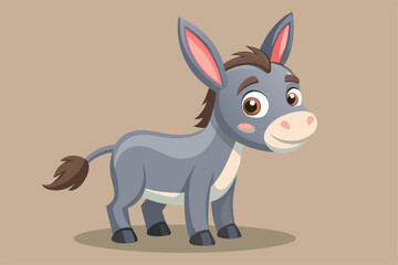 Illustration of Cute Donkey animal on white.