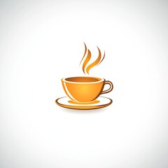 Obraz premium The design template features a modern illustration in a naive style, with simple and wavy lines, incorporating flowers, plants, and a coffee cup, in a floral botanic hand-drawn design