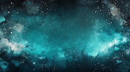 Fototapeta premium Cosmic Deep Sapphire Banner with Magenta Bokeh Frame