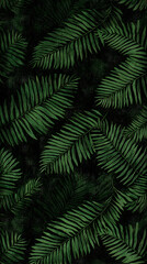 Lush green tropical foliage background; perfect for nature-themed designs