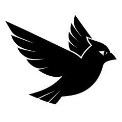 Obraz premium Flight of Freedom: A sleek, graphic illustration of a bird in mid-flight, symbolizing freedom, peace, and the boundless potential of upward mobility.