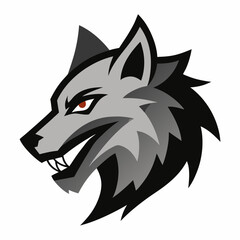 Obraz premium Bold Wolf Illustration: A striking illustration captures the fierce gaze and predatory essence of a wolf, a symbol of untamed wilderness and strength.