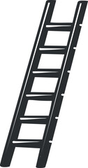 A simple illustration of a tall ladder with multiple steps for climbing and access.