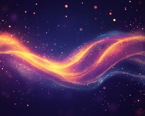 Obraz premium Magical Black-Teal Gradient Banner with Golden Confetti Frame