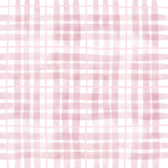 Pink Plaid Tartan Gingham Check Hand Drawn Background Pattern Overlay
