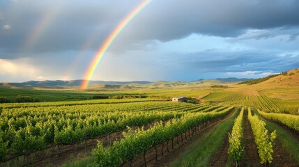 Obraz premium Vineyard Rainbow
