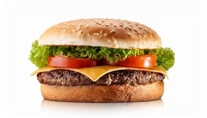 a hamburger isolated on a white background