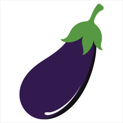silhouette eggplant on white background