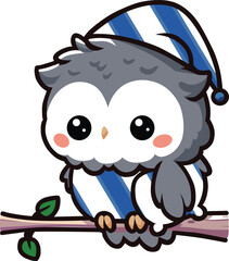 Naklejka premium cute adoreable sleeping owl cartoon character