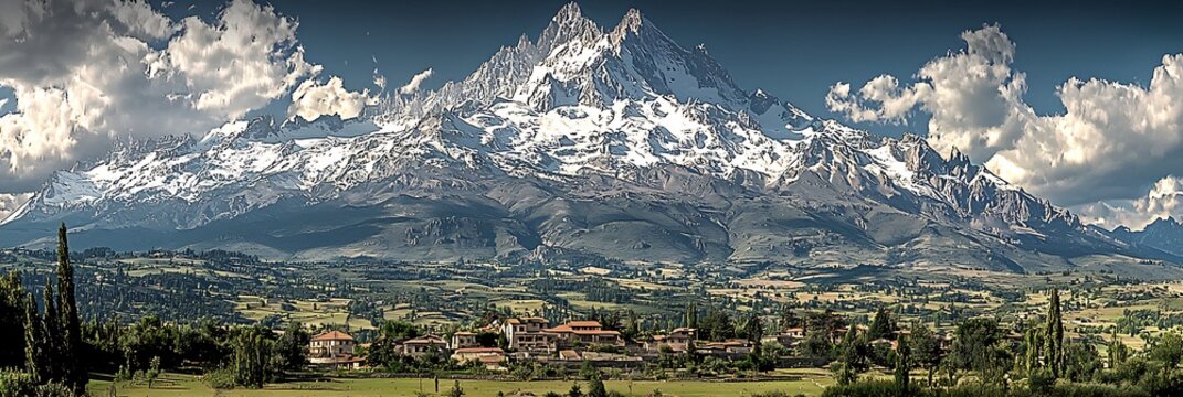 Mount Hermon appears under sepia twilight grayscale subtle textures highlighting sacred mountain grayscale panoramic sketch style emphasizes the holy significance of Mount Hermon in the Book of Enoch