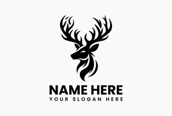 Single-line continuous deer silhouette, minimalist logo for eco-conscious brands and artisanal products