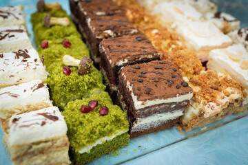 A Delightful Platter Featuring Various Delicious Assorted Cakes and Tempting Desserts
