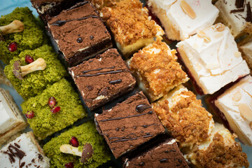 A Truly Delicious and Beautifully Assorted Selection of Sweets and Desserts on a Platter