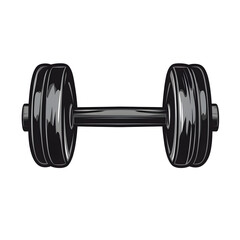 Fototapeta premium Bold Black Dumbbell Illustration with Glossy Finish for Fitness Gym Equipment and Workout Motivation Design