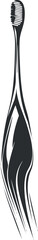 Stylized illustration of a toothbrush emphasizing dental hygiene and oral care.
