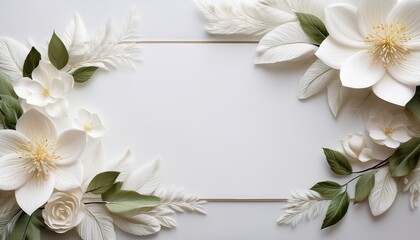 Elegant white floral banner with space for text.