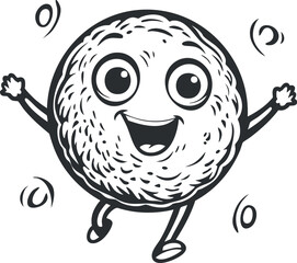 A cheerful cartoon microbe character with a smiling face and playful expression.