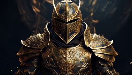 Fototapeta premium Dark And Gold Ornate Fantasy Armor