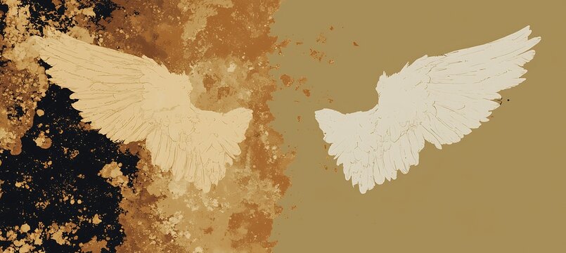 Shrouded mystery The Book of Enoch depicts righteous heralds with faintly gilded wings hovering among swirling calligraphic motifs over pages stained with centuries of lore