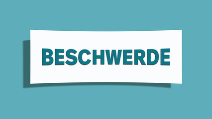 Beschwerde (Complaint) - A card isolated on light green background.