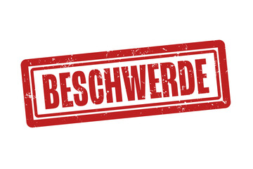Beschwerde (Complaint) - A red stamp, isolated on white background.