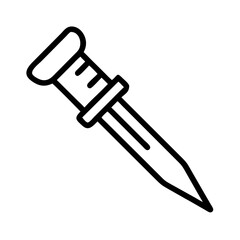 Outline drawing of a dropper with a bulb and a tapered tip used for dispensing small amounts of liquids precisely
